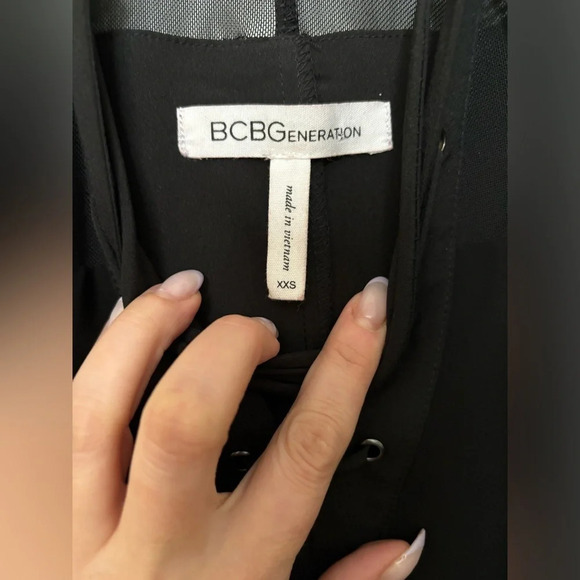 BCBG Mesh Tie Top Dress - Picture 4 of 6